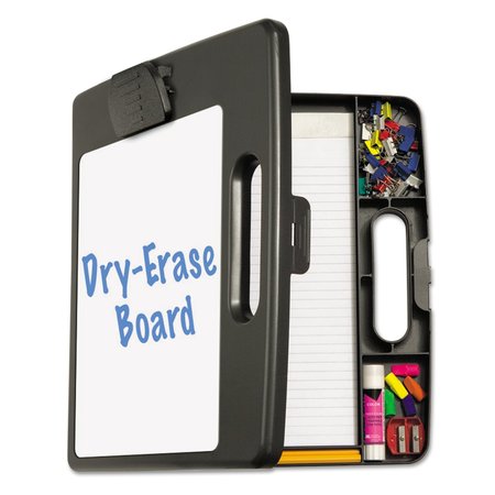 OFFICEMATE Portable Dry Erase Clipboard Case, 4 Compartments, 1/2" Cap., Charcoal 83382